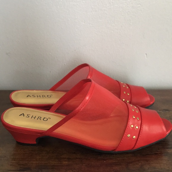 Ashro Gage Mesh Sandals, Red or Black - Picture 5 of 5